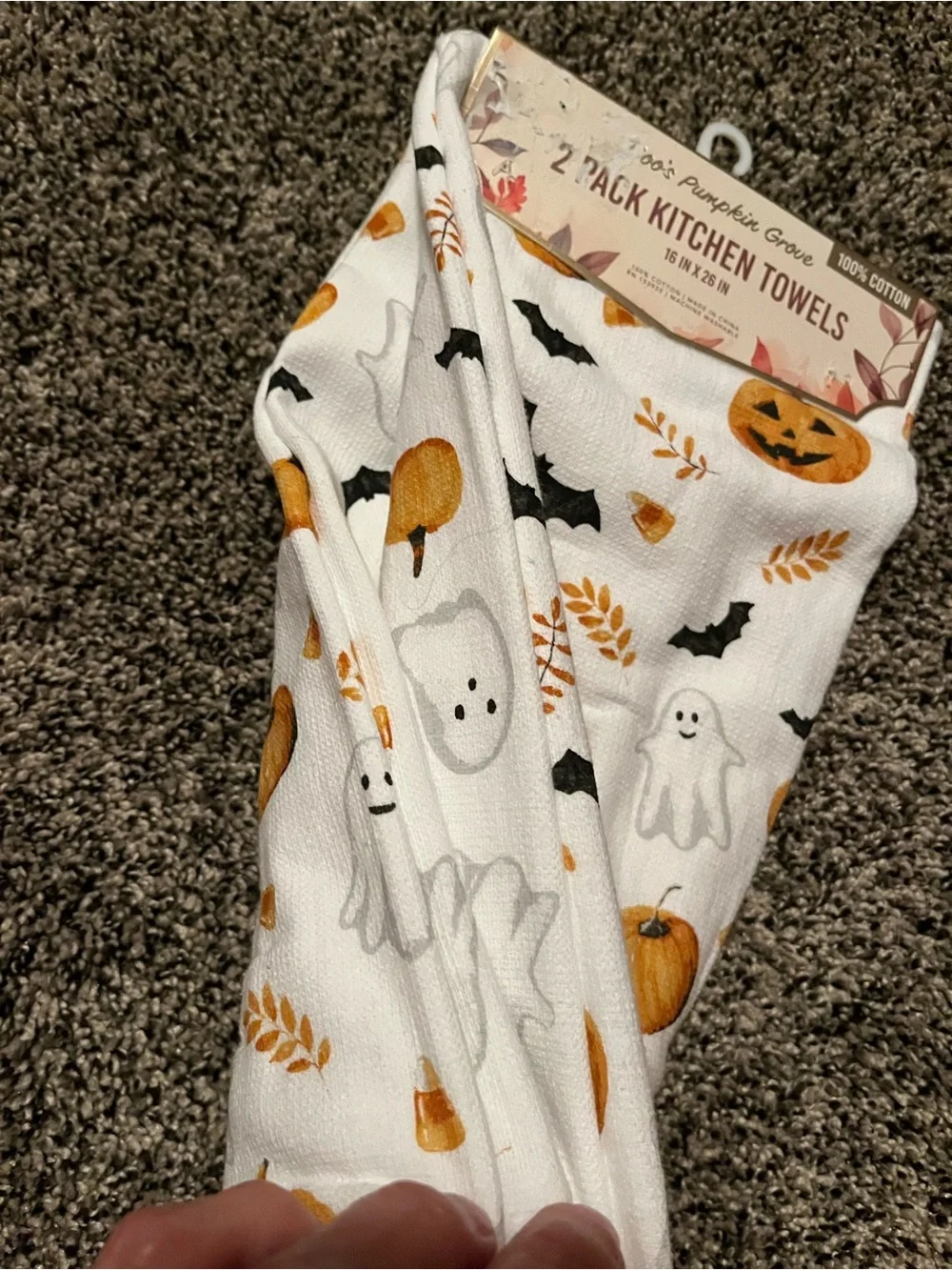 Boos pumpkin grove Halloween kitchen hand towels